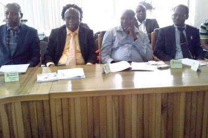 Wole Ajayi, National President, Health Information Managers Association of Nigeria; Taiwo Oyewumi, President, Nigerian Society of Physiotherapy at an event