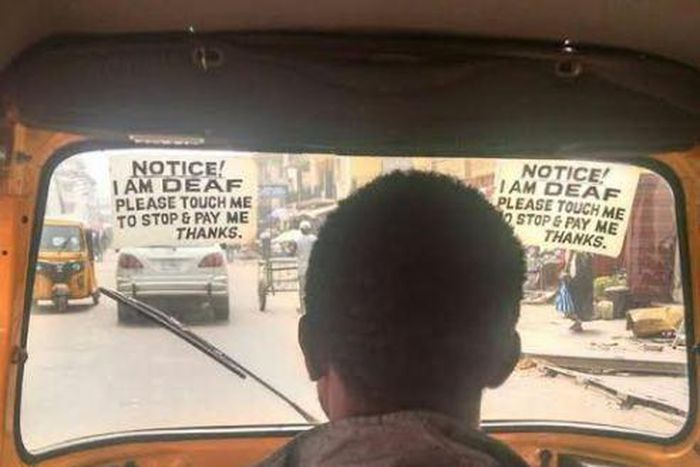 Heartbreaking picture of deaf and dumb keke maruwa driver goes viral
