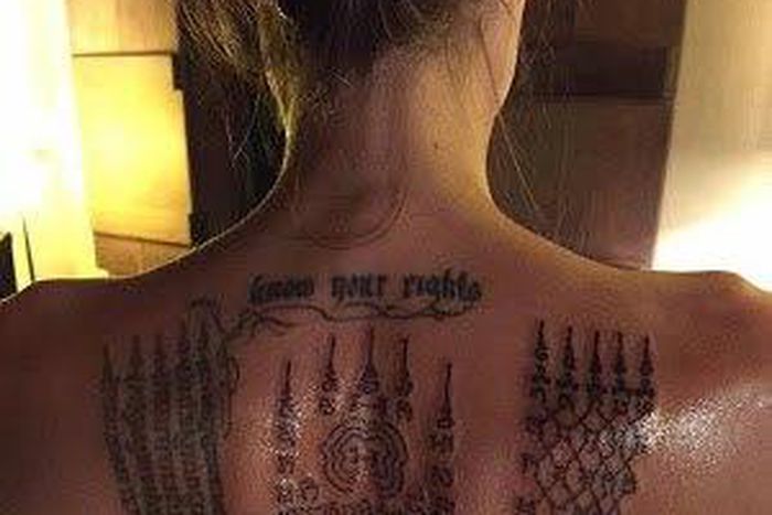 Photos of actress's new Thai Buddhist themed tattoos