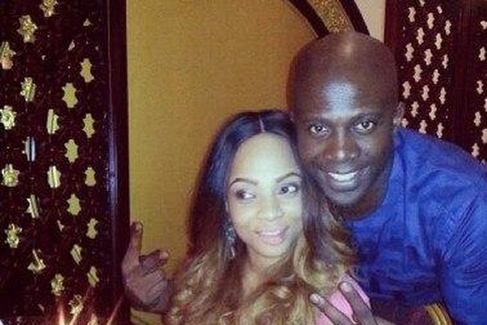 Toke Makinwa and Maje Ayida on Toke's birthday last year.