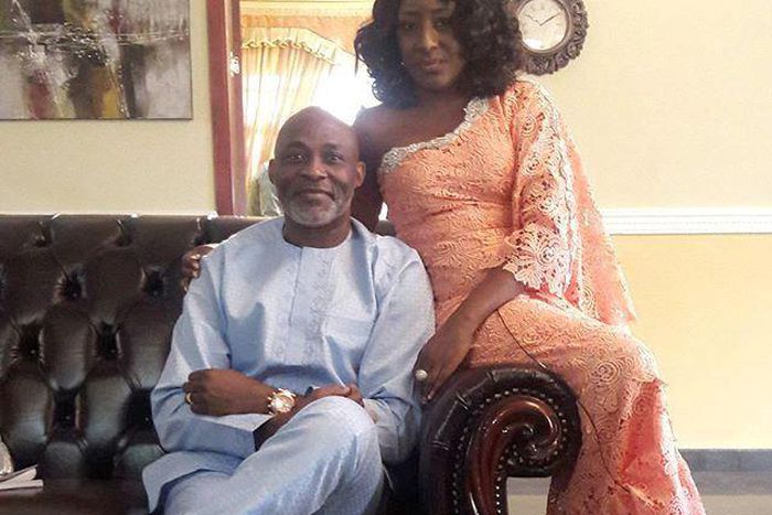Richard Mofe Damijo and Iretiola Doyle on the set of 'Dinner'