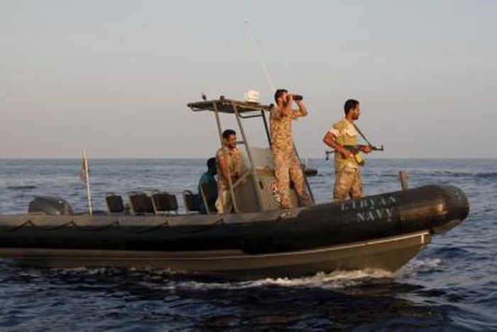 Members of Libya"s Navy are seen during a patrol off Tripoli, Libya August 7, 2015.