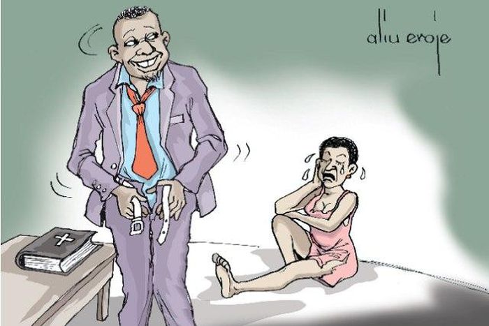 Image of a randy pastor after defiling a girl
