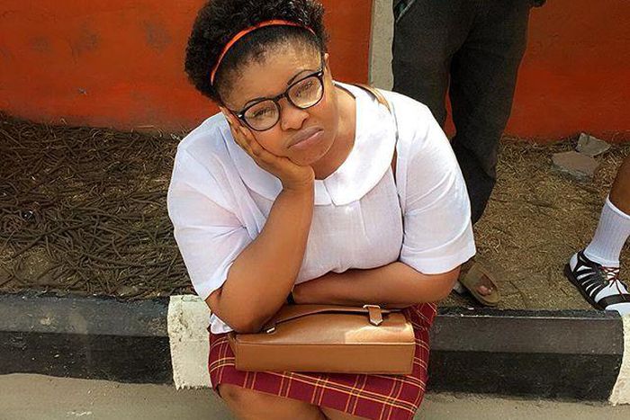 Dayo Amusa a secondary school student on set