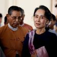 Myanmar"s National League for Democracy leader Aung San Suu Kyi leaves after she attended as an observer for opening of the new upper house of parliament in Naypyitaw February 3, 2016.