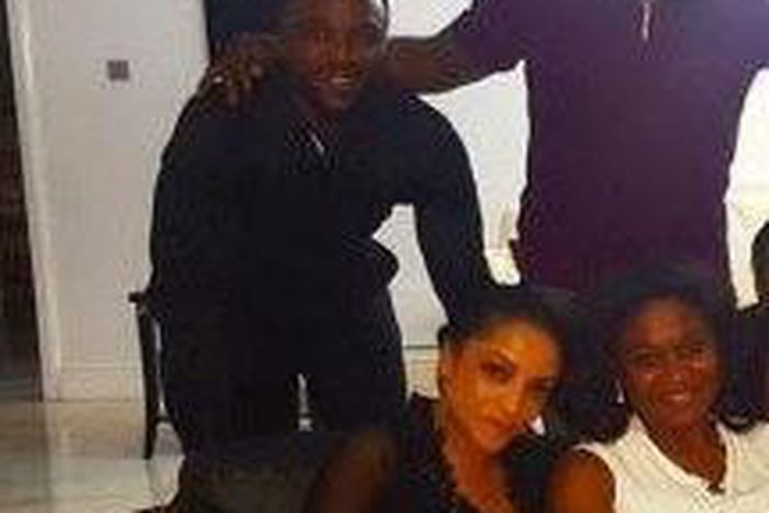 Iyanya, Freda Francis with Ali Baba and his wife.