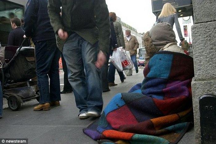 A beggar in Wolverhampton
