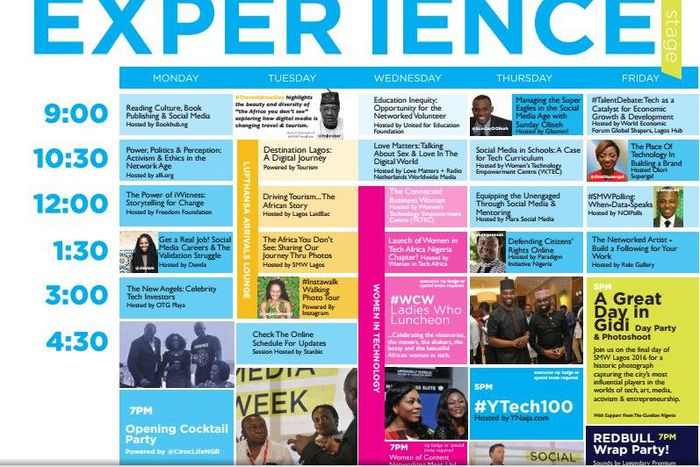 Social Media Week Lagos Schedule