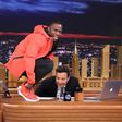 Kevin Hart announcing new sneakers on Jimmy Fallon