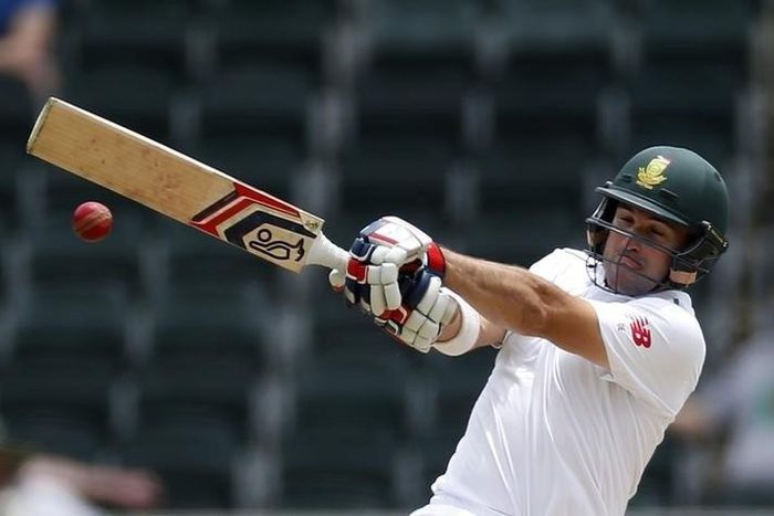South Africa's Dean Elgar plays a shot during the third cricket test match against England in Johannesburg, South Africa, January 14, 2016. REUTERS/Siphiwe Sibeko