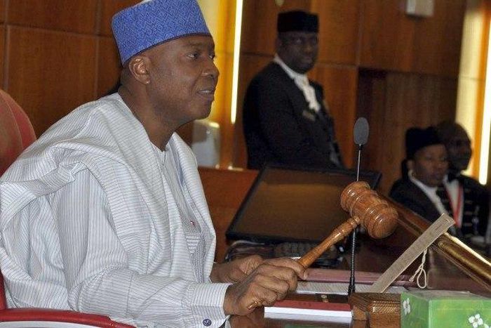 Saraki presiding over a senate plenary session.