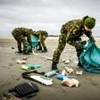 Netherlands' army soldiers helped clean-up the coastline of Schiermonnikoog in the Dutch Frisian Island