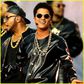 Bruno Mars wearing Versace at Super Bowl 50