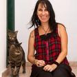 Barbarella Buchner with her two cats Spider and Lugosi