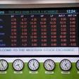 A board showing stocks displayed on the wall at the Nigerian Stock Exchange in Lagos in a file photo. REUTERS/Joe Penney