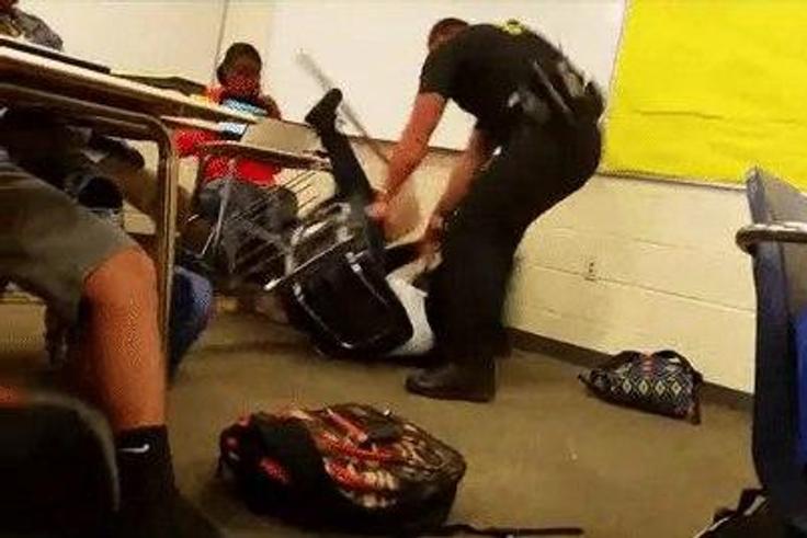 White police officer beating and assaulting black school girl goes viral