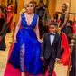 Caroline Danjuma and son on the red carpet