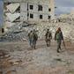 Syrian rebels from the National Liberation Front (NLF)walk through the Aleppo province's al-Rashidin district on November 26, 2018