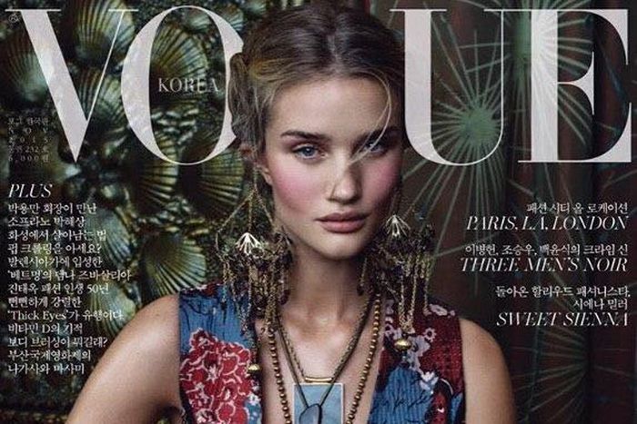 Rosie Huntington-Whiteley covers Vogue Korea November 2015 issue