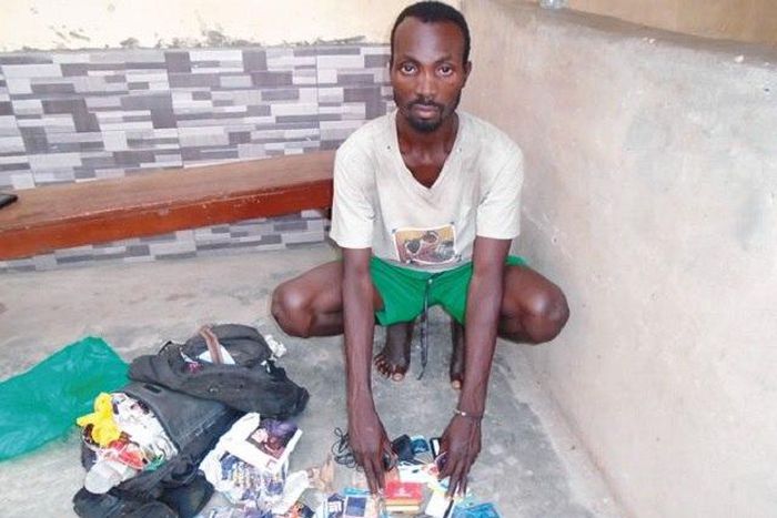 The suspected mad man, Lanrewaju Jaiyeola
