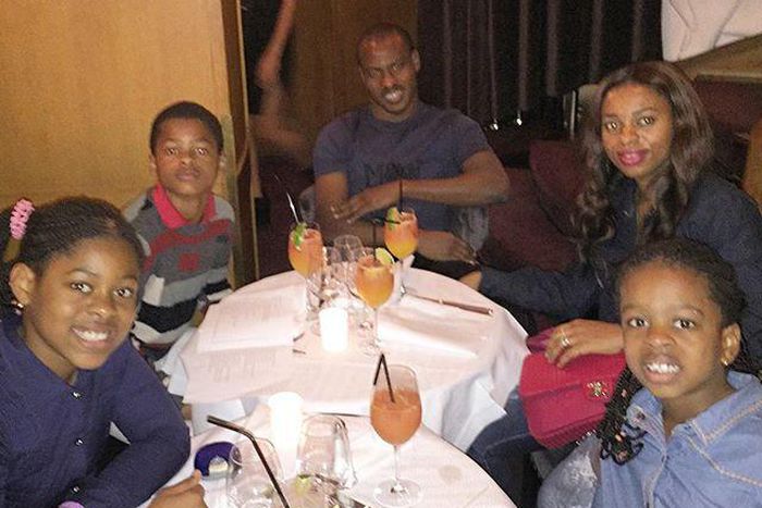 Vincent Enyeama and his family enjoying dinner