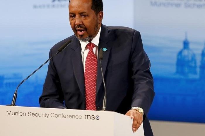 Hassan Sheikh Mohamud, President of Somalia, speaks at the Munich Security Conference in Munich, Germany, February 14, 2016. REUTERS/Michael Dalder