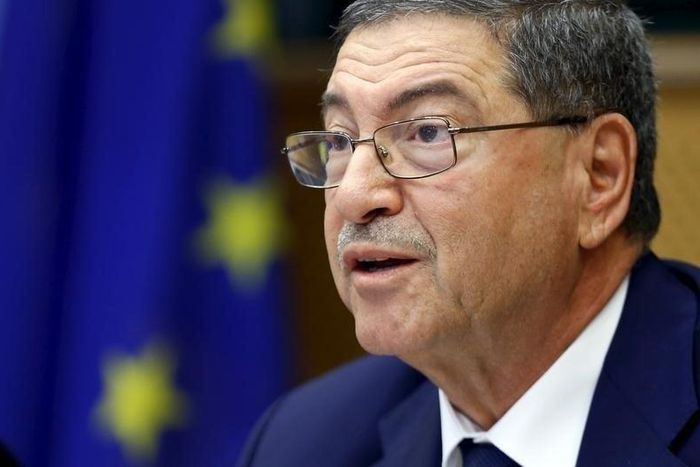 Tunisia's Prime Minister Habib Essid addresses the European Parliament Foreign Affairs Committee in Brussels, Belgium, May 28, 2015.      REUTERS/Francois Lenoir