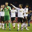 Manchester United players celebrate the win against Liverpool on Sunday, January 17, 2016