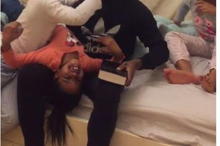 Vincent Enyeama and his children playing together