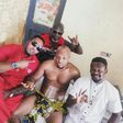 Charles 'Igwe 2Pac' with friends at the hospital