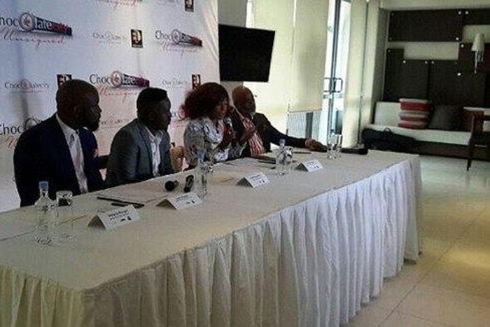 Lanre Olusola, Mo Abudu, M.I and Audu Makori at the "Chocolate City Unsigned" press conference