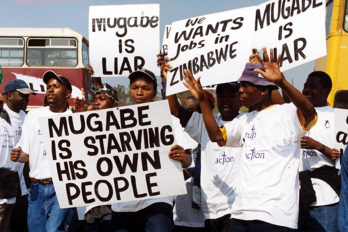 Zimbabwe police fire water cannon to break-up war veteran protest