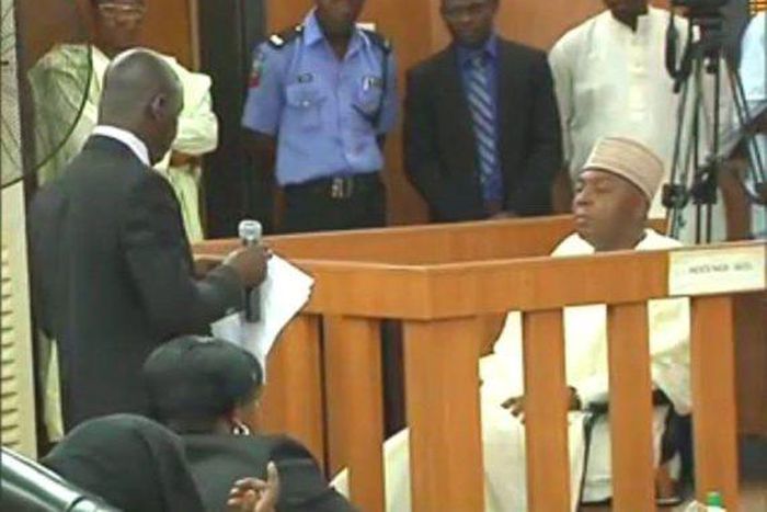 Bukola Saraki on trial for assets declaration fraud on September 22, 2015