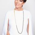 Kris Jenner announces her jewelry brand with a photo of her wearing this multi toned Maroca Pearl necklace from the limited edtion collection