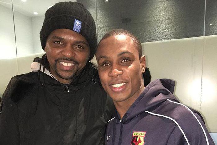 Kanu Nwankwo was a guest of Odion Ighalo at Vicarage Road as Watford held Chelsea to a goalless draw