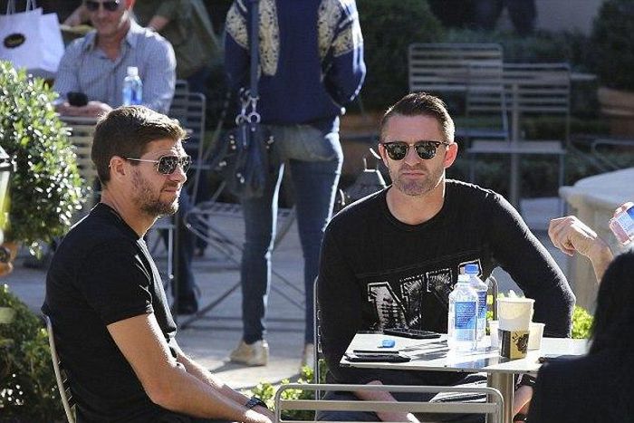 Steven Gerrard and Robbie Keane spotted in Beverly Hills in January 2016