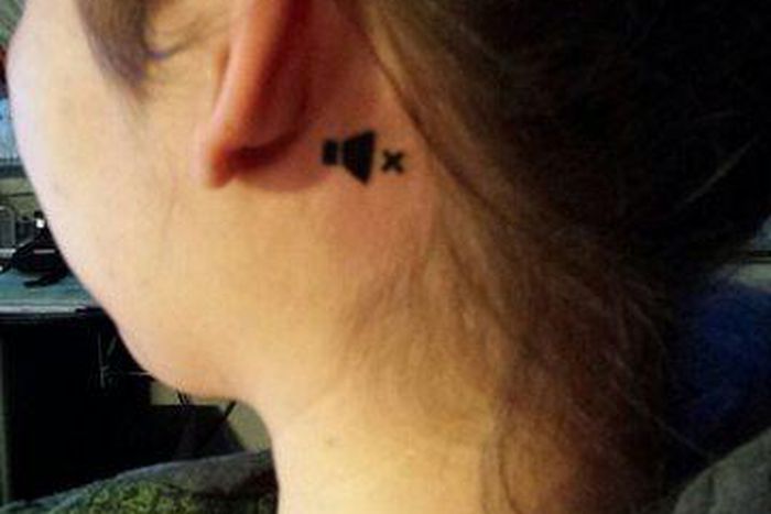 Girl got mute tattoo to remind people she's deaf in one ear