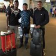 Three Musketeers: Vincent Enyeama, Eldrson Echiejile and Ogenyi Onazi reunite at French airport before meeting up with Super Eagles teammate in Abuja