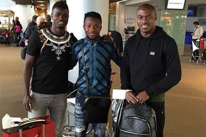 Three Musketeers: Vincent Enyeama, Eldrson Echiejile and Ogenyi Onazi reunite at French airport before meeting up with Super Eagles teammate in Abuja