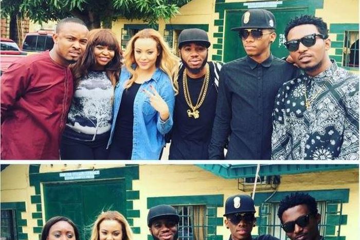 Sarah Ofili and friends at Kirikiri