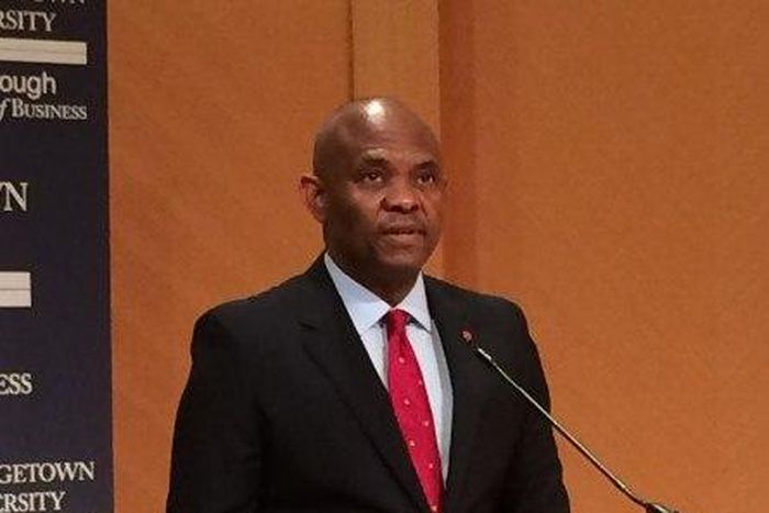 Leading African Entrepreneur, Tony Elumelu, speaking at Georgetown University