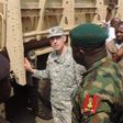 US presents the vehicles to the Nigeria army in Lagos.