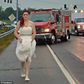 Picture of paramedic bride leaving her own wedding to respond to car crash victims goes viral