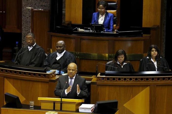 South Africa's Finance Minister Pravin Gordhan delivers his 2016 budget address to the parliament in Cape Town, February 24, 2016.  REUTERS/Mike Hutchings