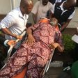 Senator Dino Melaye wheeled into an Abuja Magistrate Court on a stretcher