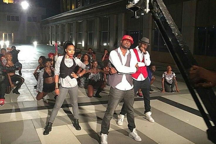 Peter Okoye, Kaffy and Don Flex at the shoot of a new reality TV show