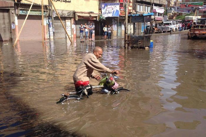 Commuting across the flooded streets of Alexandria was almost impossible.