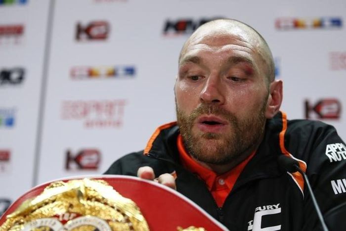 Tyson Fury during a press conference after the fight Action Images via Reuters / Lee Smith