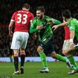 Charlie Austin celebrates after scoring against Manchester United for Southampton on Saturday, January 23
