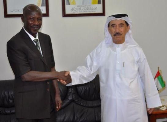 EFCC boss, Ibrahim Magu and the UAE Ambassador to Nigeria, Mahmud Muhammad Al-Mahmud, at the diplomat's Abuja office on February 3, 2016.